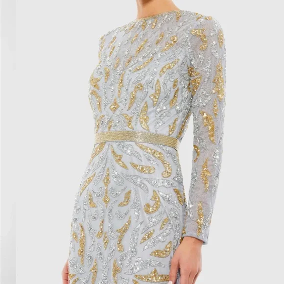 New | MAC DUGGAL 5124 | Beaded Long Sleeve Evening Gown 6 - Picture 2 of 8